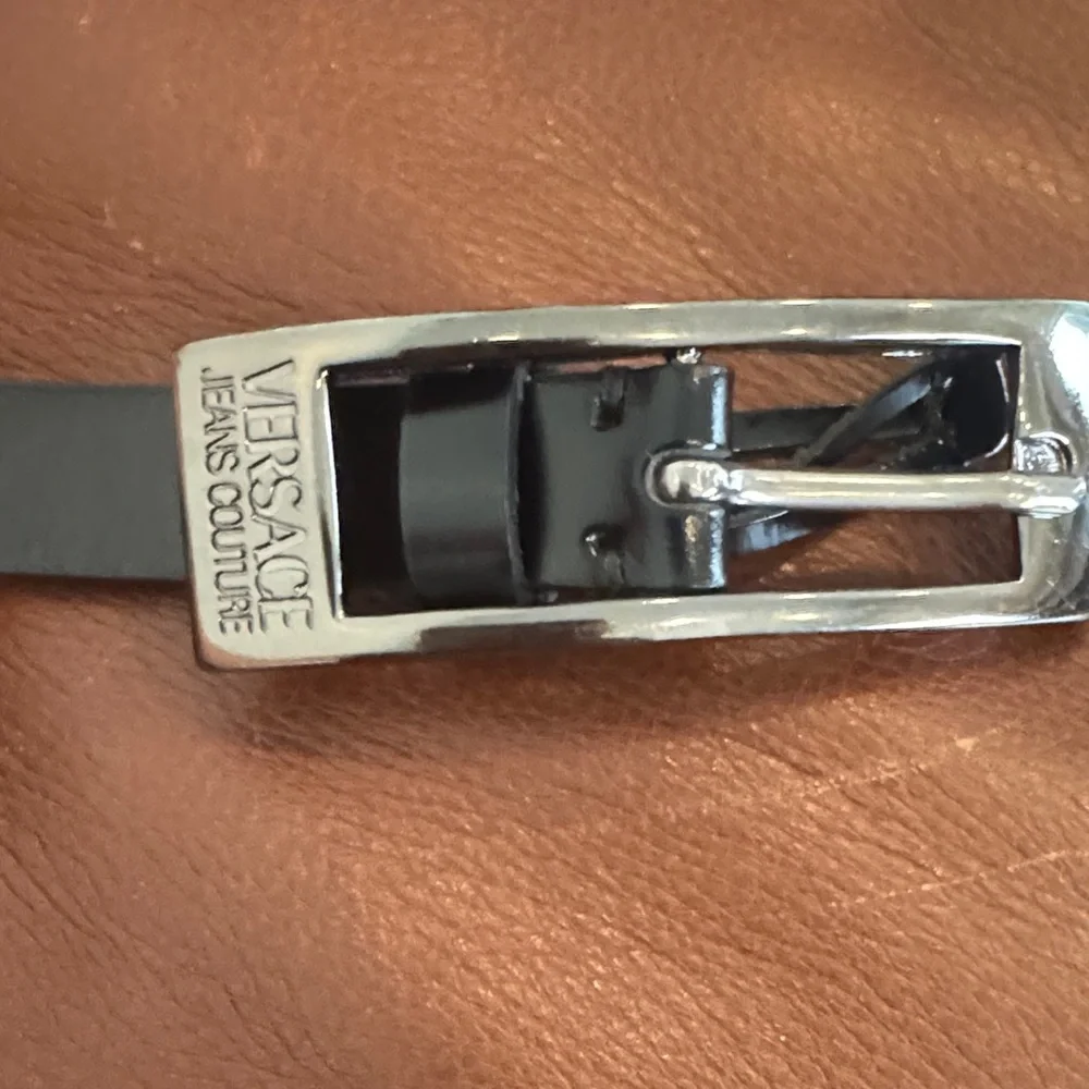 Versace Black Leather Belt size 40